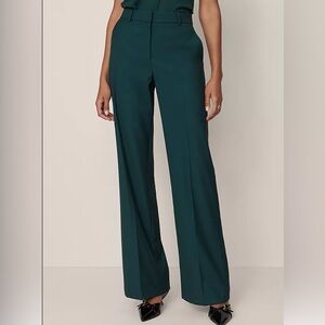 NWT Ann Taylor Green wide leg ponte pants, 12P
